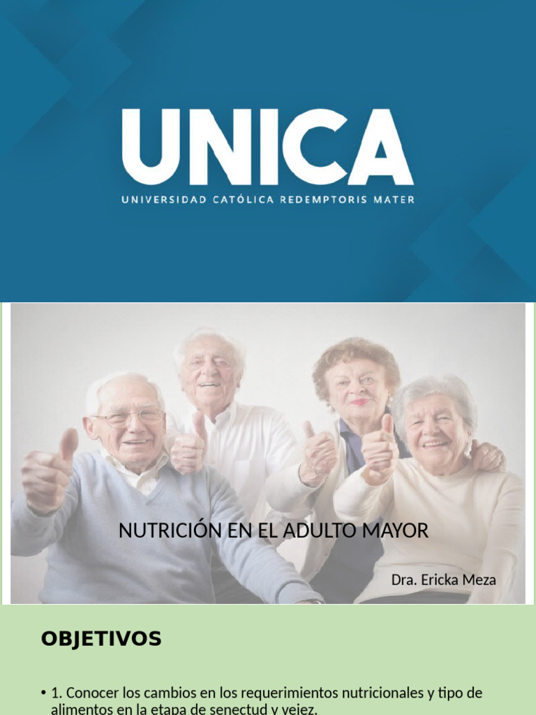 Nutrición en Adulto Mayor | PDF