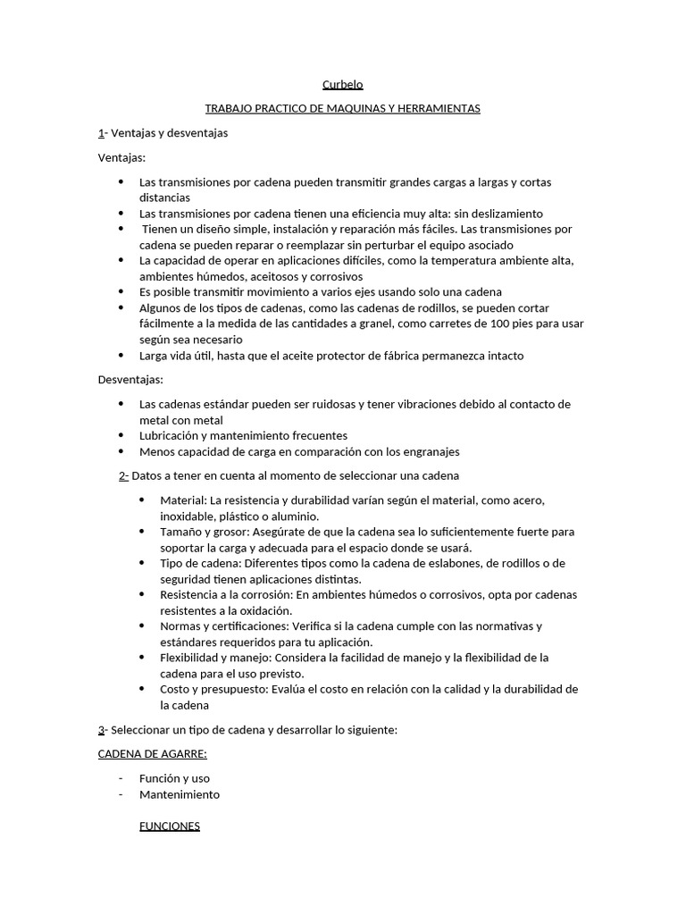 TP Mquinas y Herramientas Curbelo | PDF