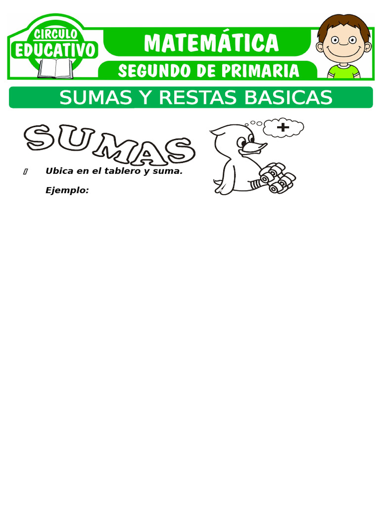 Sumas y Restas Basicas para Segundo de Primaria | PDF