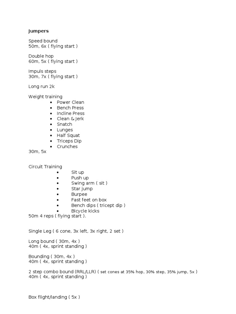 Comprehensive Jump Training Program | PDF