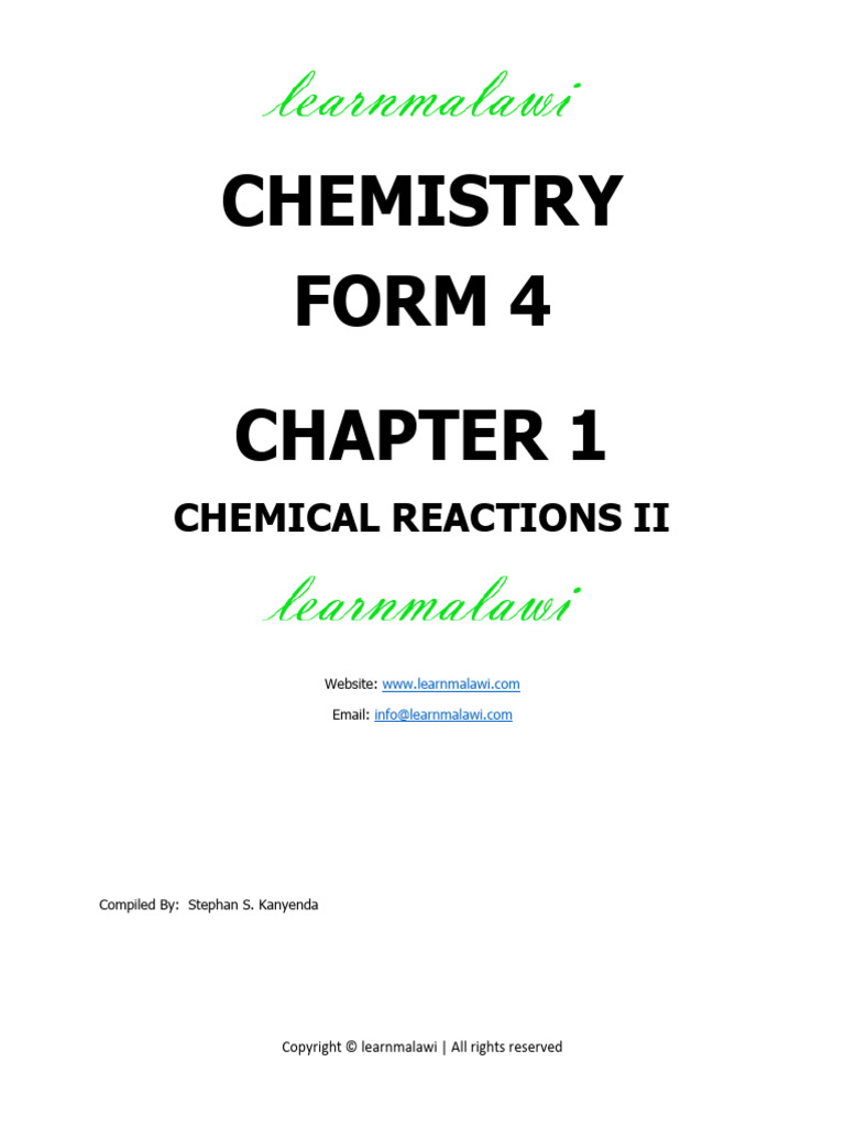Chemistry learn malawi form 4 notes pdf