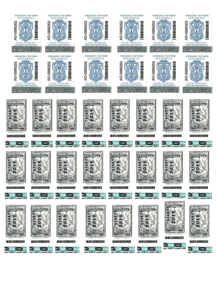 Timbres Notariales de 10 y Fiscales de 50 | PDF