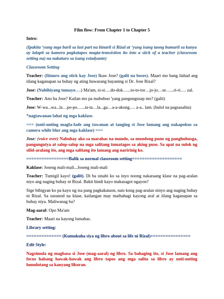 Film Flow Chapter 1 5 Rizal | PDF