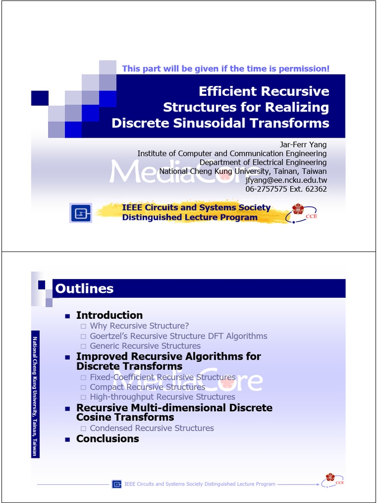 DSP14 IEEE DLP Recursive Transform | PDF