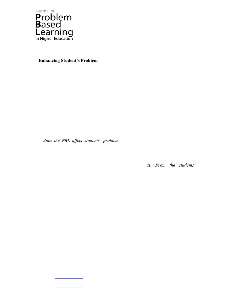 Enhancing Students Problem Solving Skills Through | PDF | Project Based ...