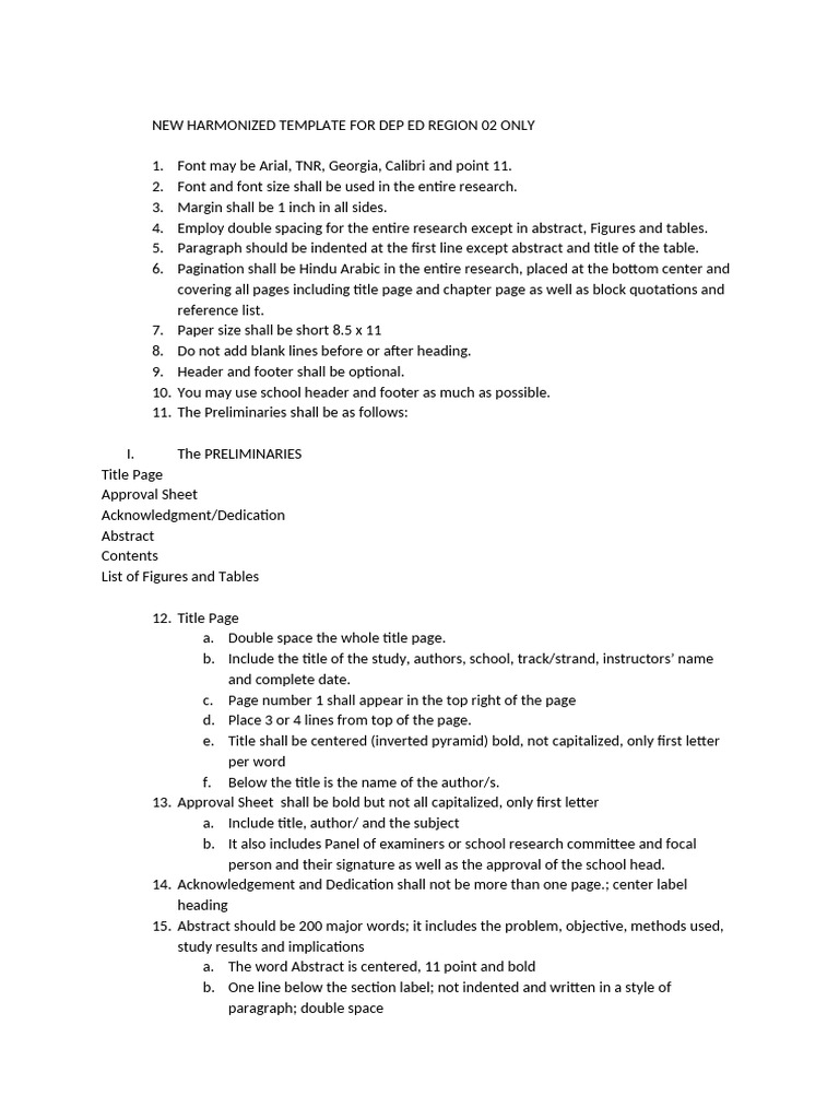 New Harmonized Template For Region 02 Only | PDF
