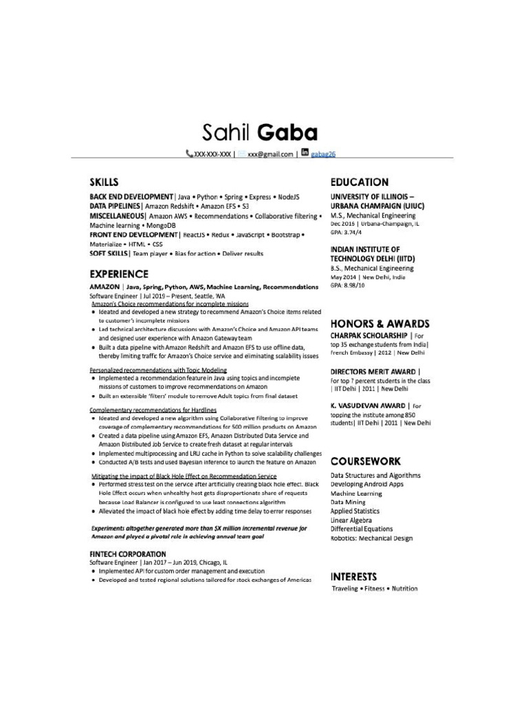 Sahil Gaba Resume PDF