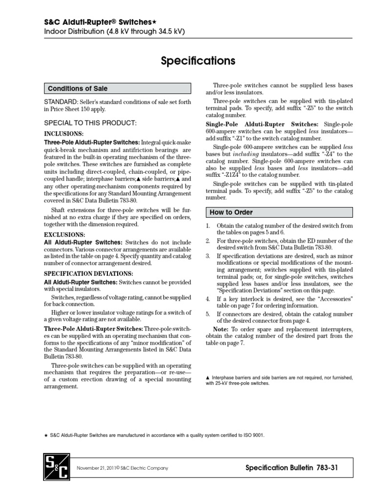 SC Alduti Rupter Switches Indoor Distribution EDOC 001929 | PDF