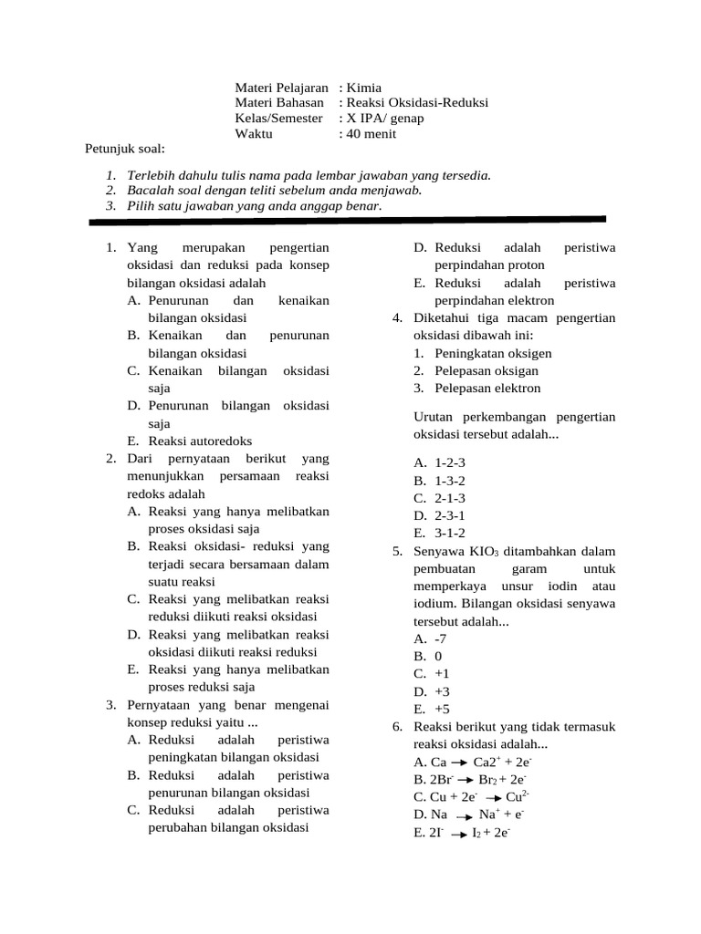 Soal Pretes | PDF