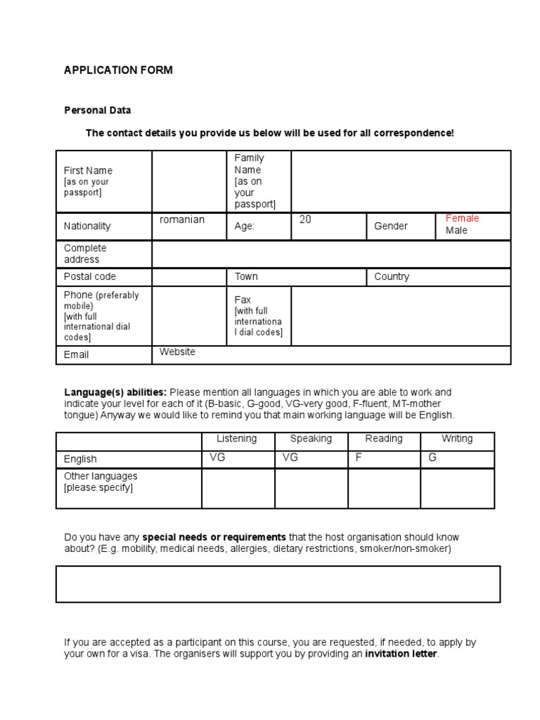 1 Application Form | PDF | Career & Growth | Law