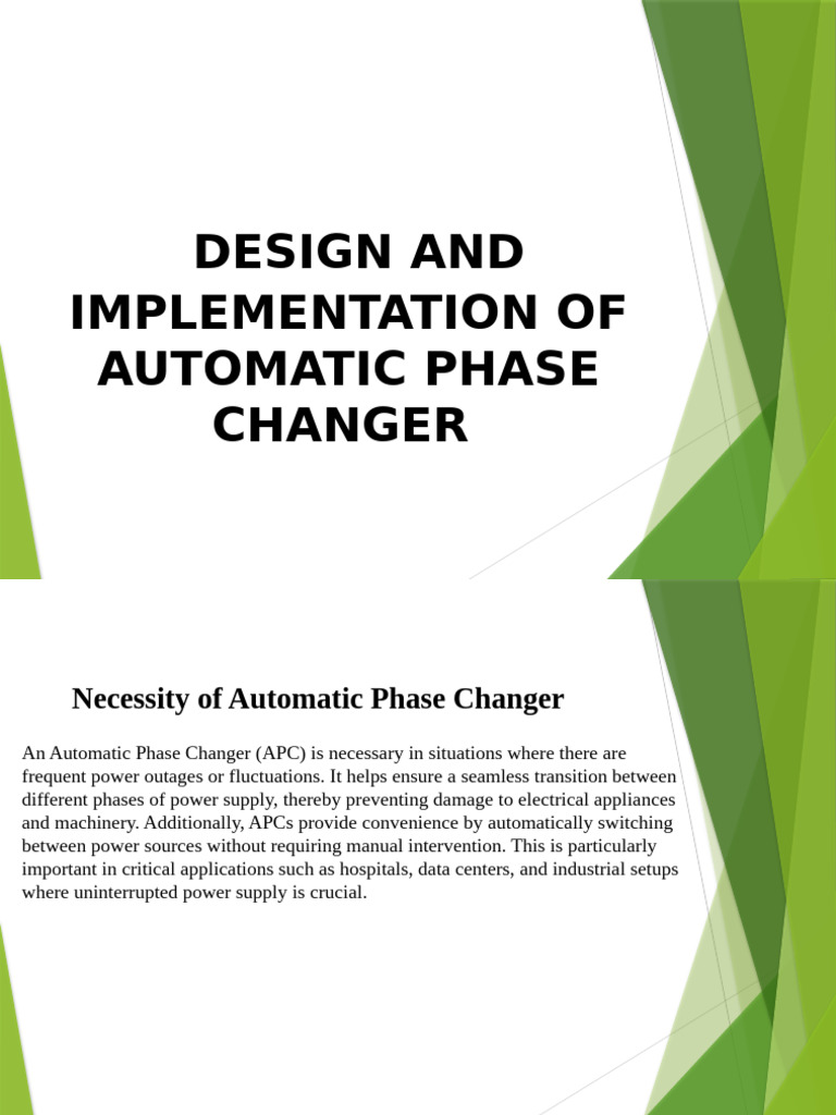 Design and Implementation of Automatic Phase Changer | PDF