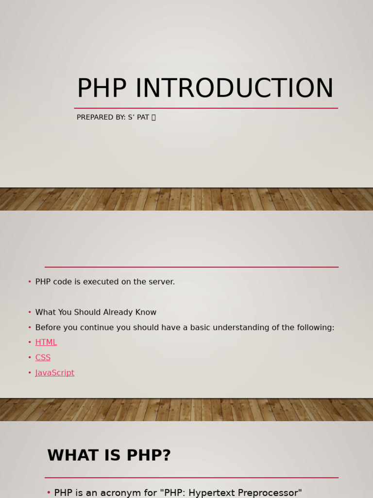 Intro To PHP Programming | PDF