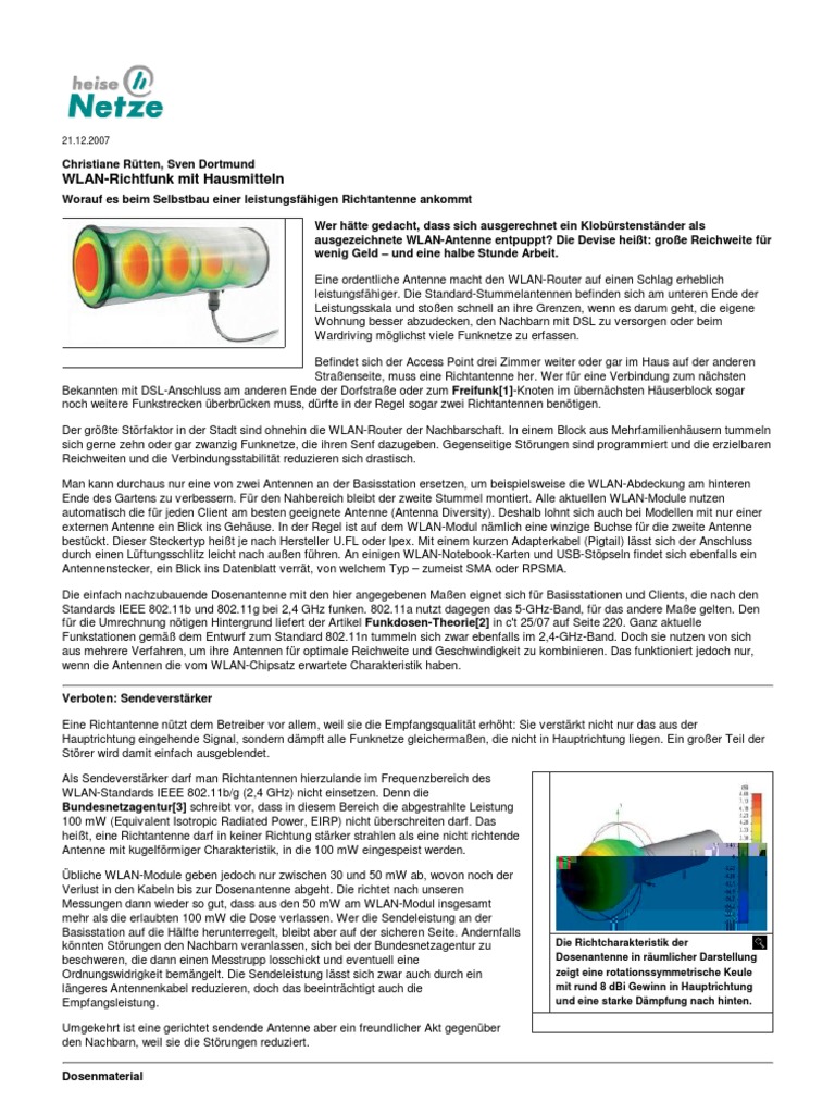 Wlan Richtfunk Mit Hausmitteln