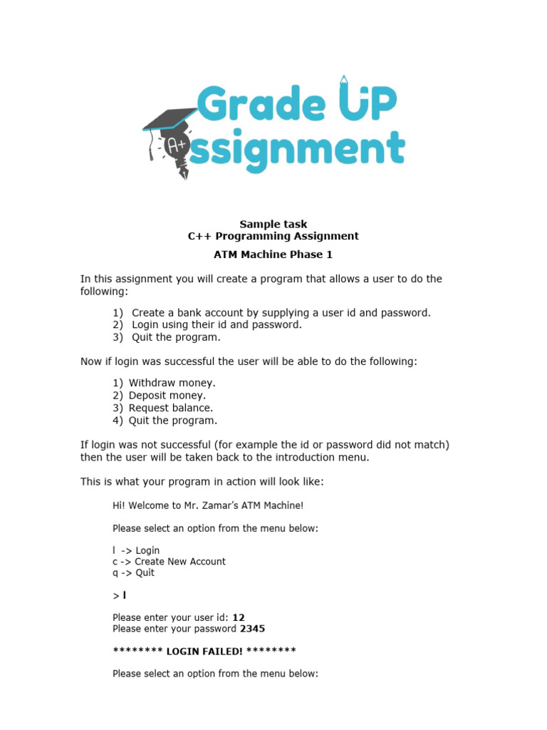 C++ Sample Task (Computer Science) | PDF