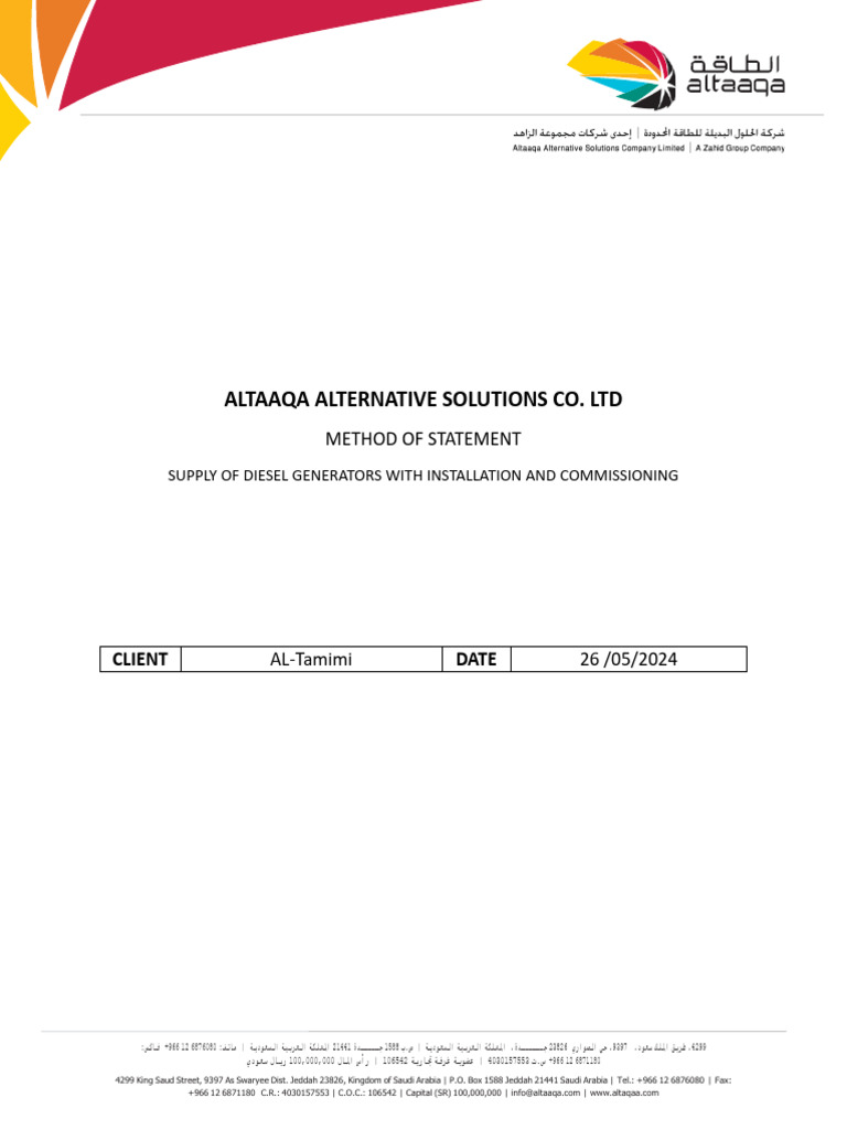 Method of Statement .... | PDF
