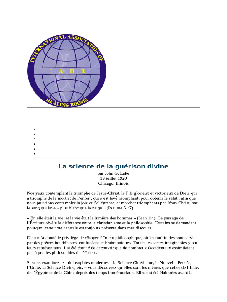 La Science de La Guérison Divine | PDF