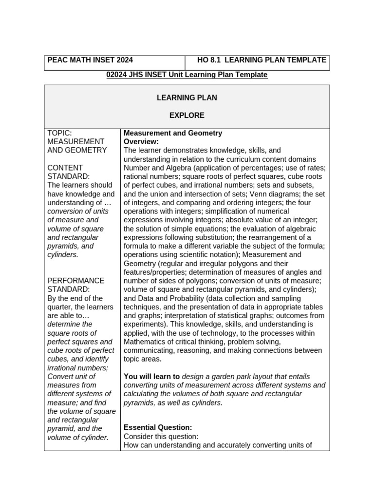 Group - Learning Plan Template | PDF