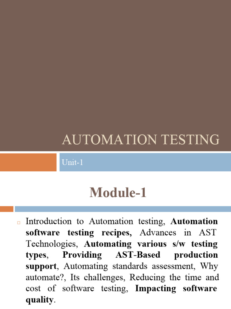 Comprehensive Guide to Automation Testing | PDF | Software Testing ...