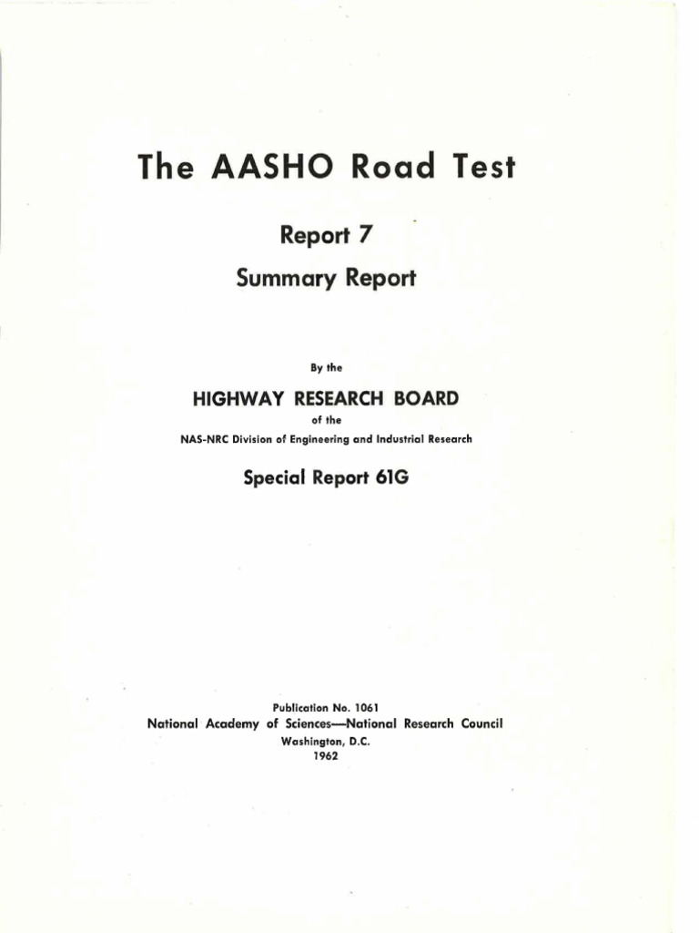 The AASHO Road Test: Summary Report | PDF