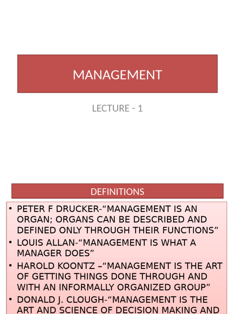 Management Basics: Definitions & Functions | PDF