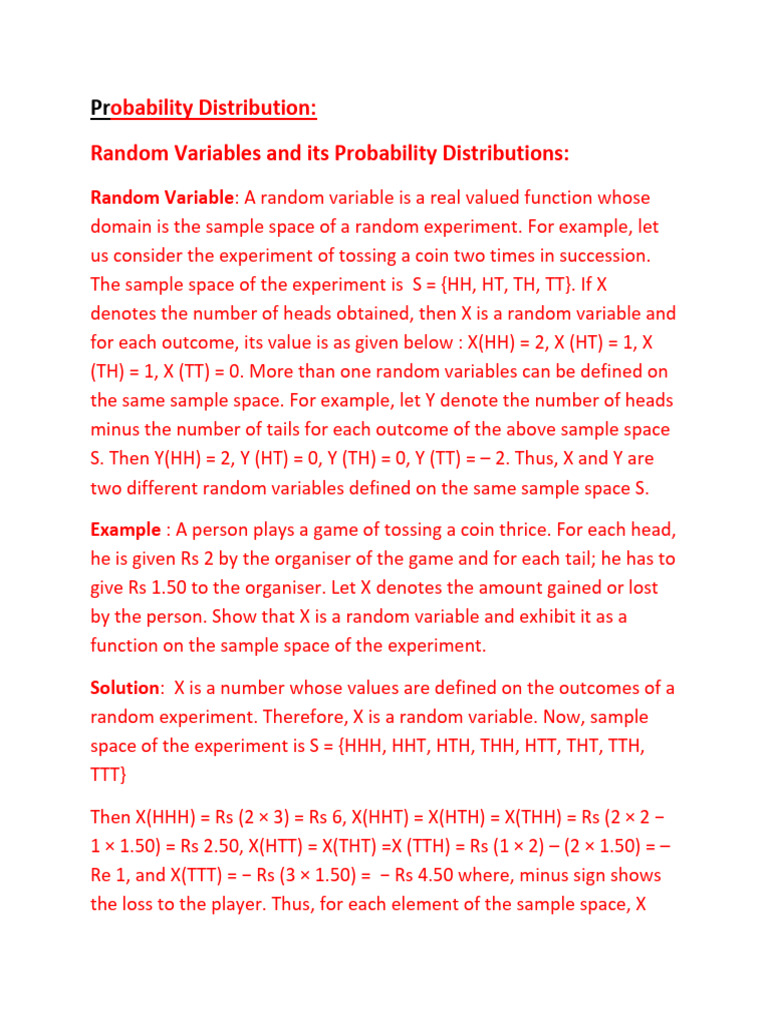 Probability Distribution+ Binomial Distribution | PDF