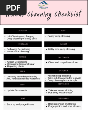 Cleaning Checklist