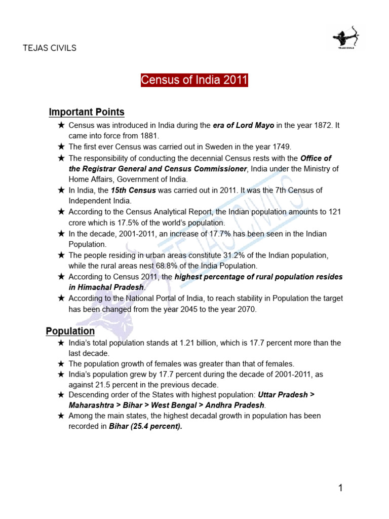 Uttar Pradesh Census 2011 Overview | PDF