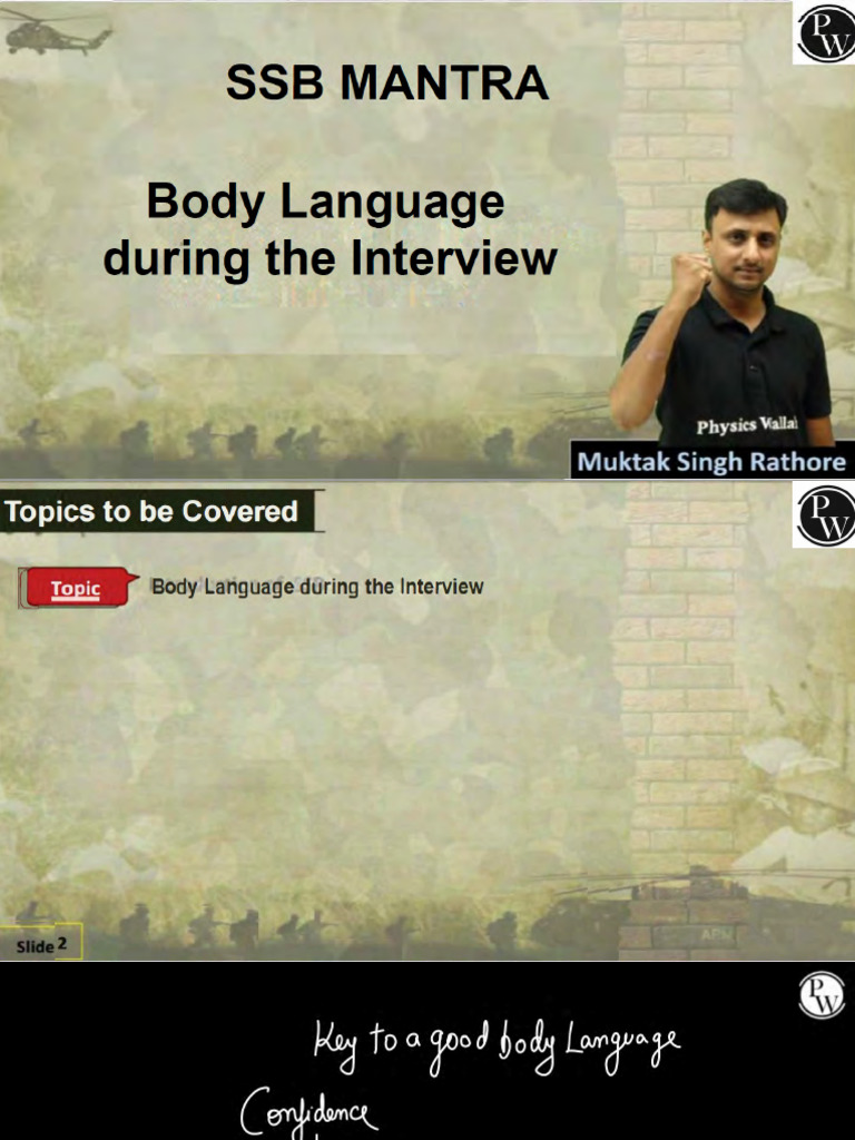Body Language During The Interview - Class Notes | PDF