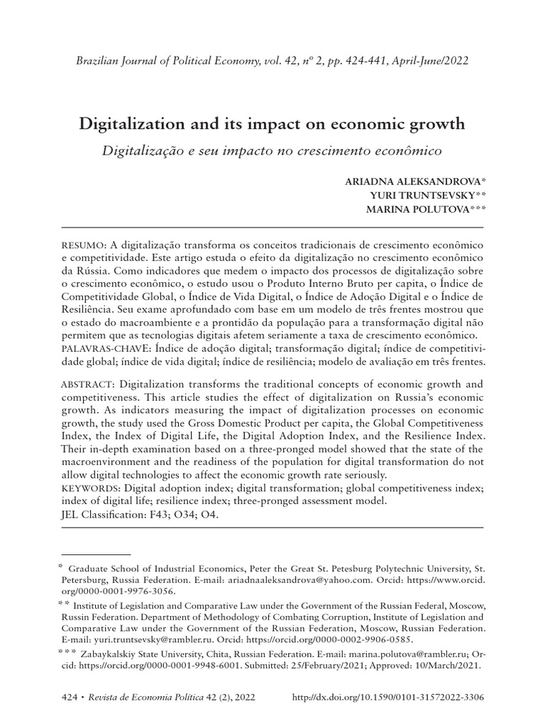 Digitalization and Its Impact On Economic Growth | PDF