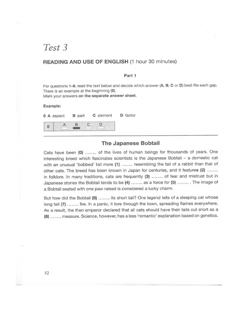 cae test 3 the japanese bobtail answers