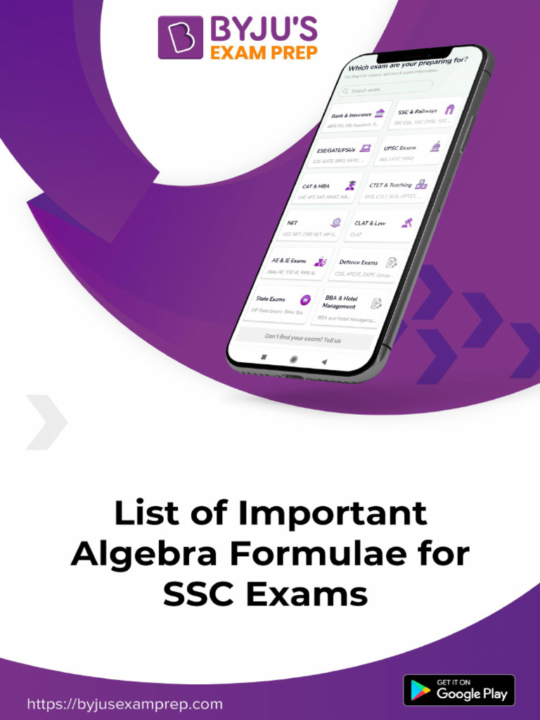 Algebra Formulae PDF 15 | PDF