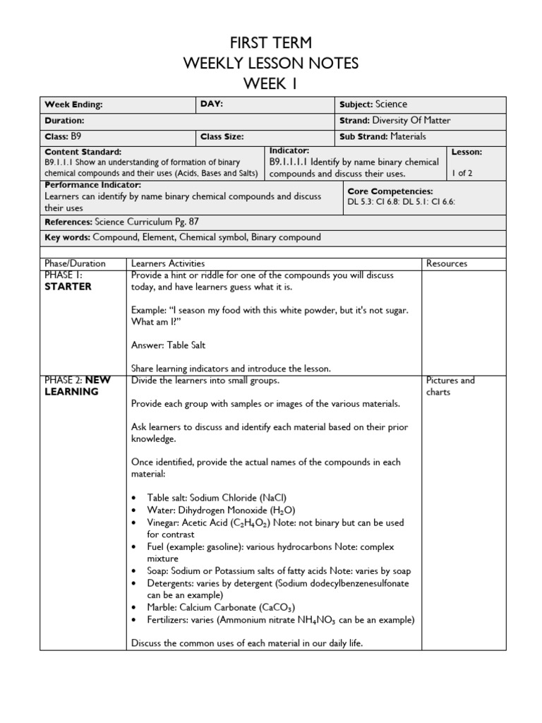 b9 Science t1 Note Combined | PDF