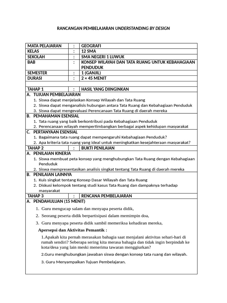 RPP Understanding by Design | PDF