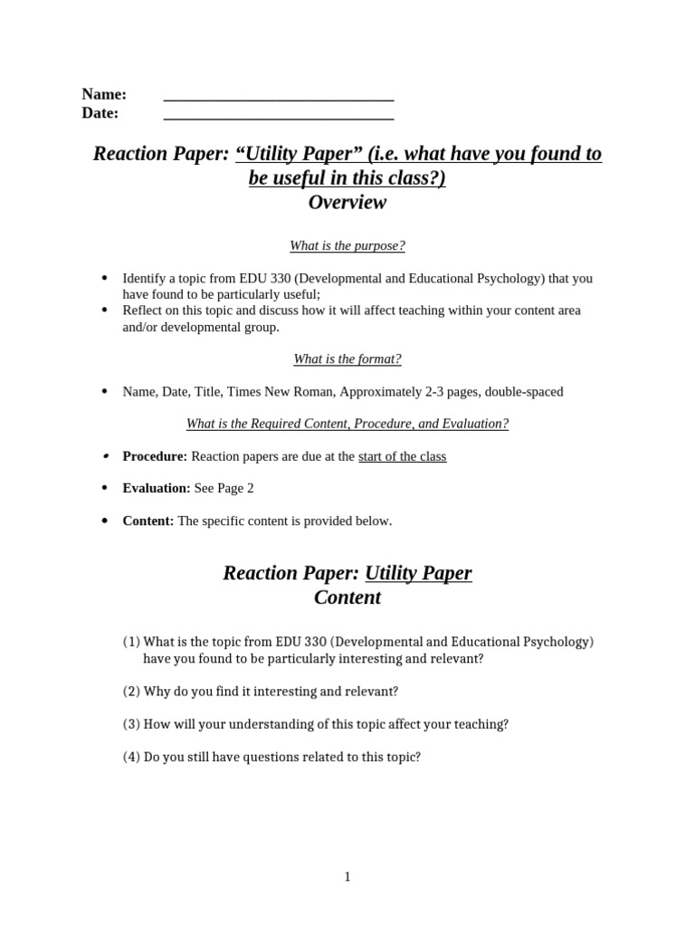 ReflectionResponse UtilityPaper | PDF
