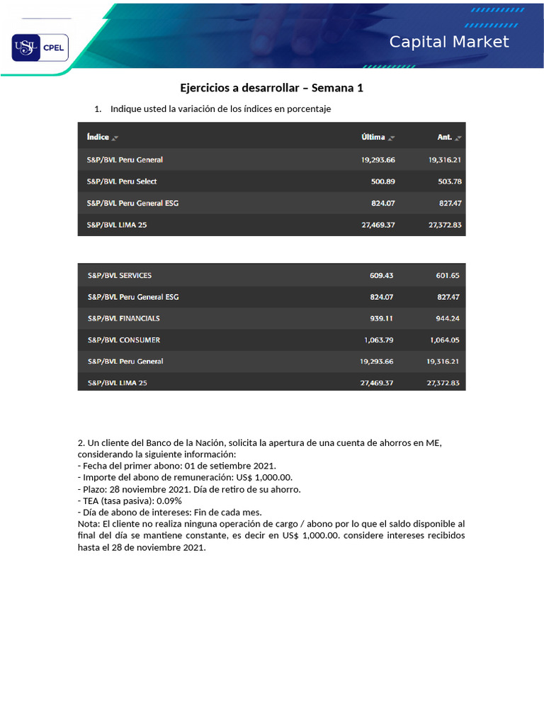 Ejercicios de Cuentas de Ahorro y Tasas | PDF | Finanzas y dinero