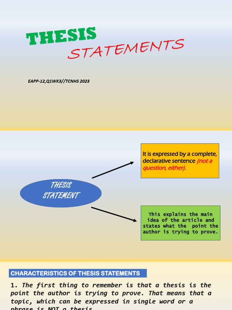 Thesis Statements | PDF
