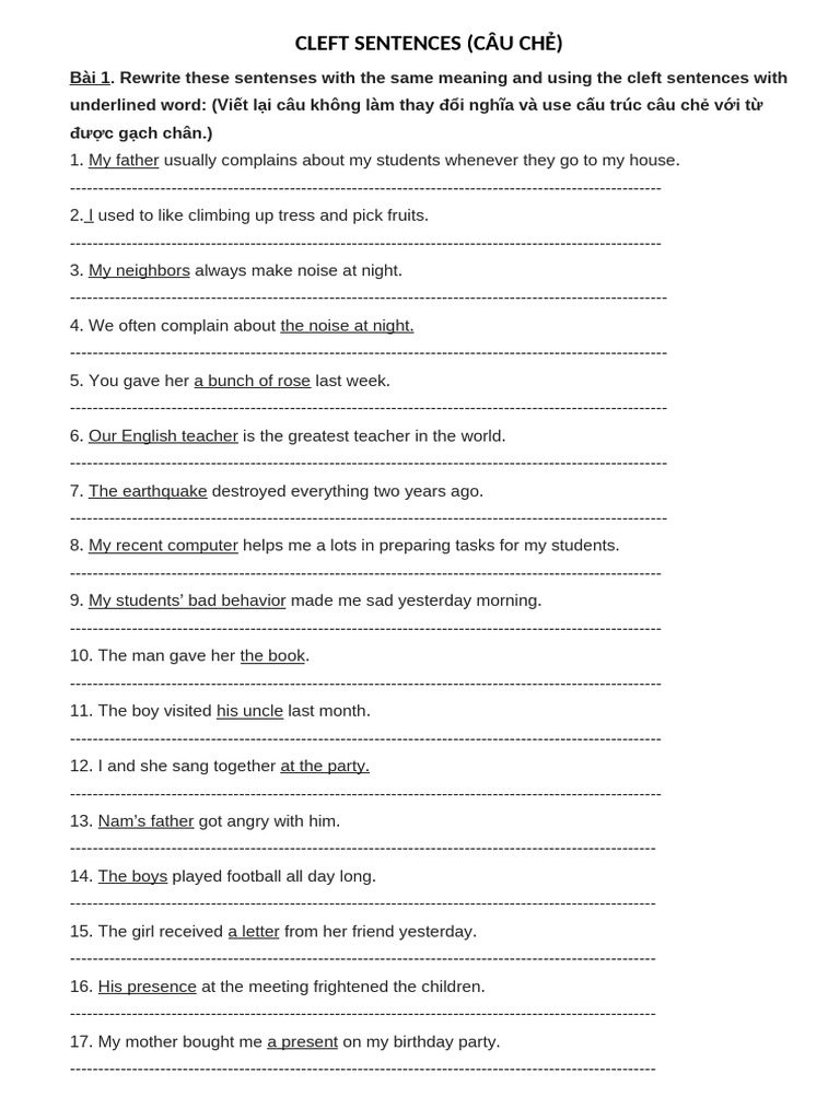Cleft Sentence BT | PDF