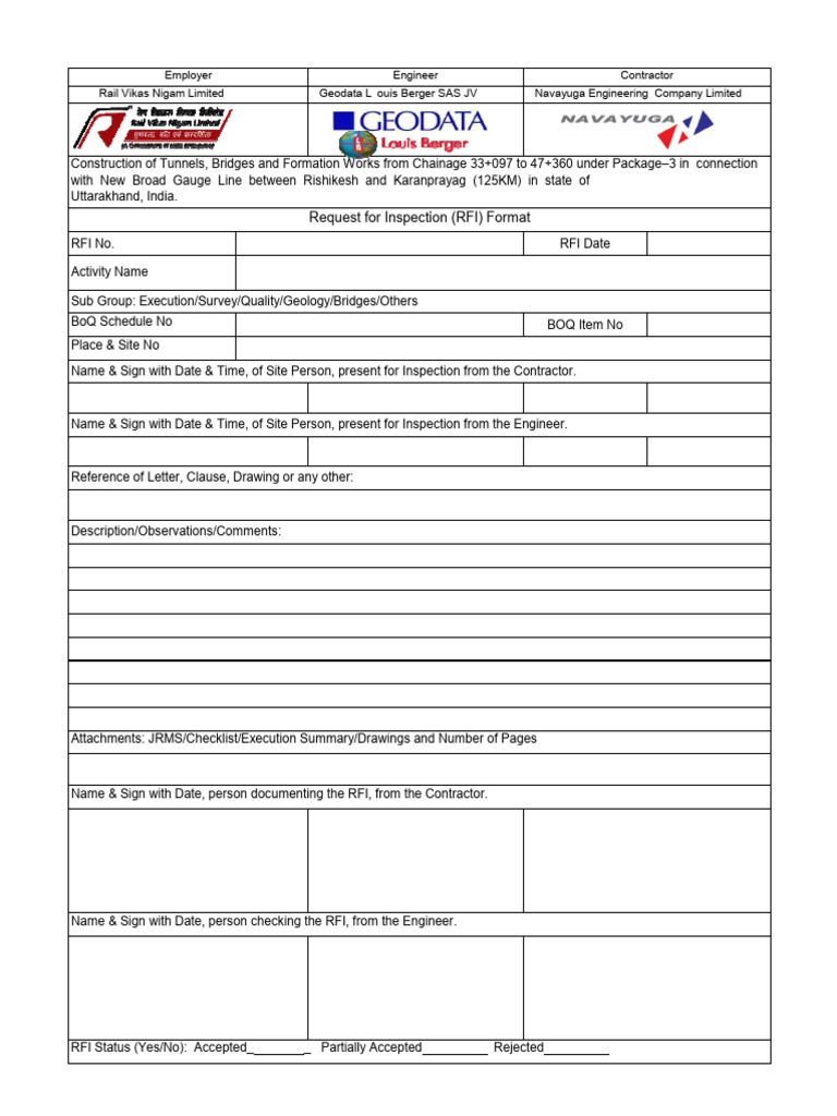 RFI For Execution | PDF