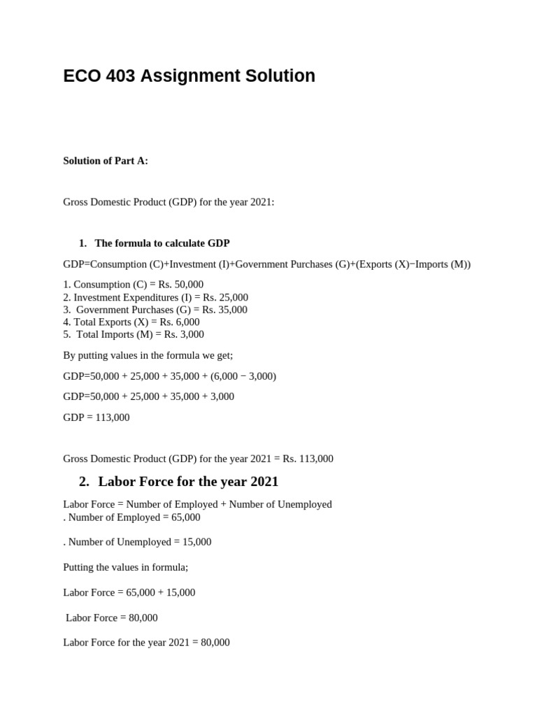 ECO 403 Assignment Solution | PDF