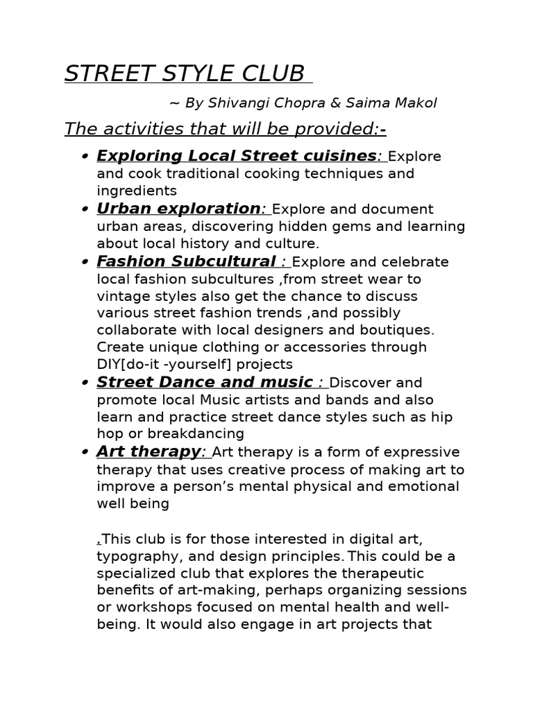 Street Style Club | PDF