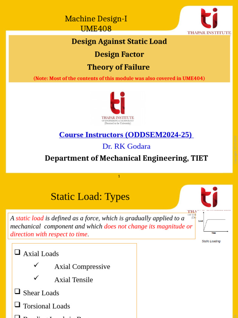 5 - Design Against Staic Load | PDF