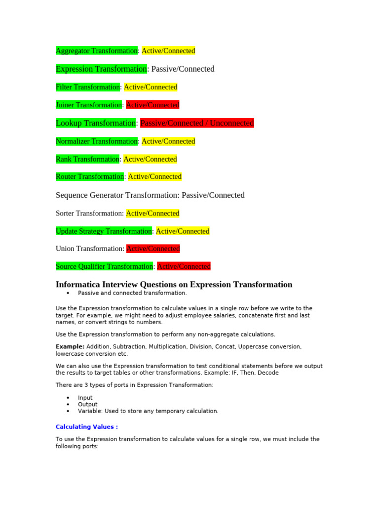 Transformation Information | PDF