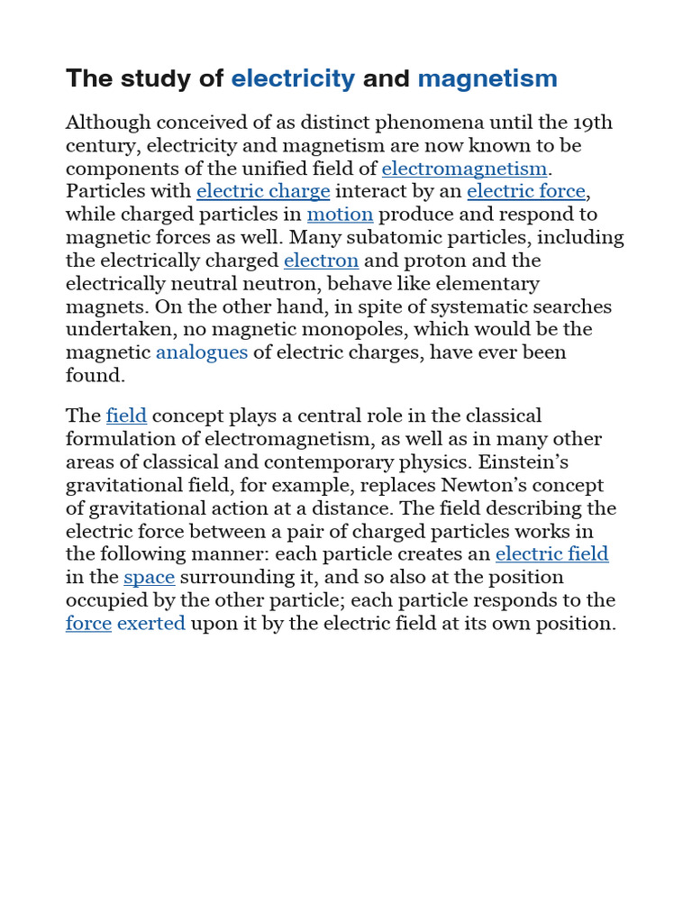 The Study of And: Electricity Magnetism | PDF