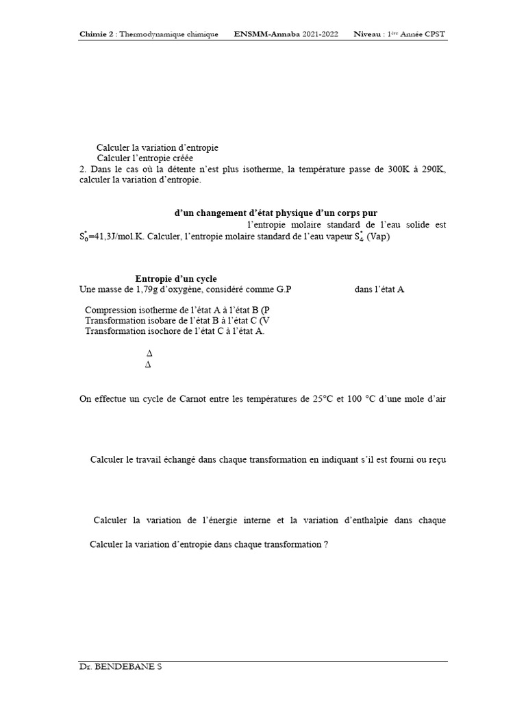 Série de TD 3 ENSMM | PDF