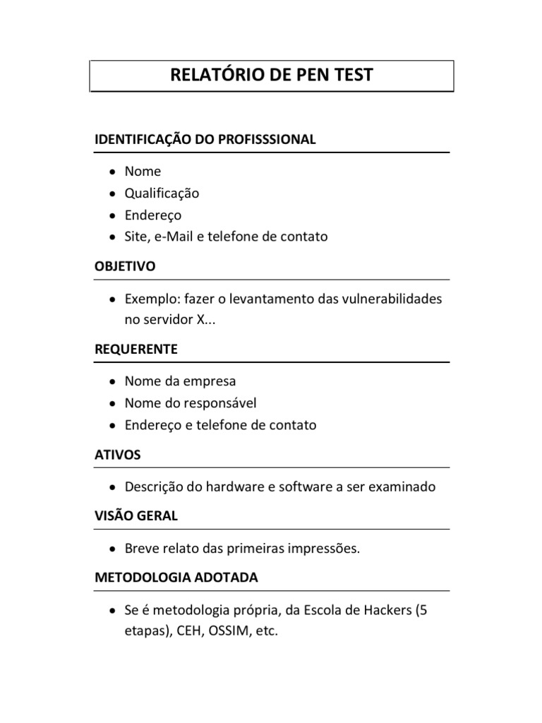 Metodologias de Pentesting e Relatórios | PDF, image size:768x1024