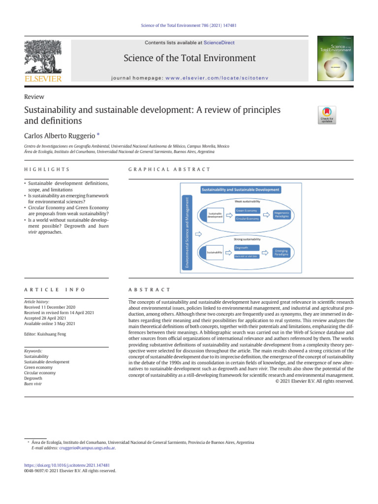 Sustainability and Sustainable Development 2021 | PDF