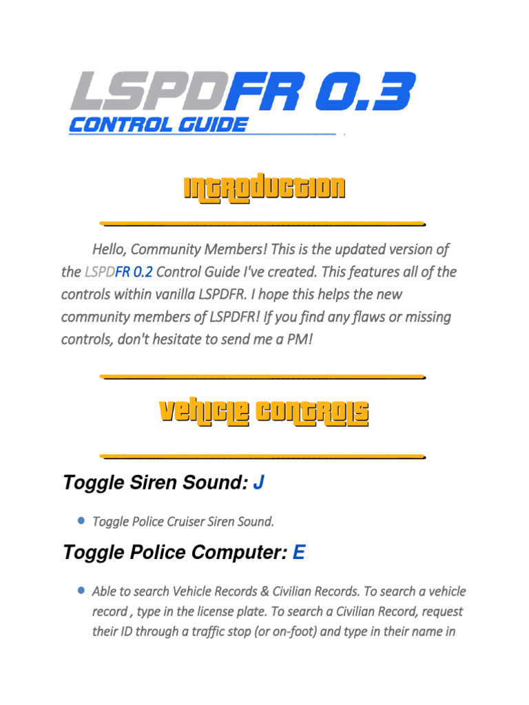 Lspdfr 03 Control Guide Pdf