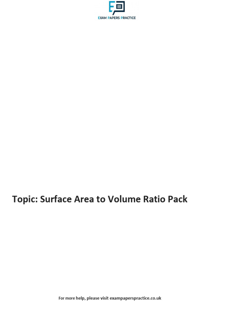 3.3.1 Surface Area To Volume Ratio Pack 1 | PDF