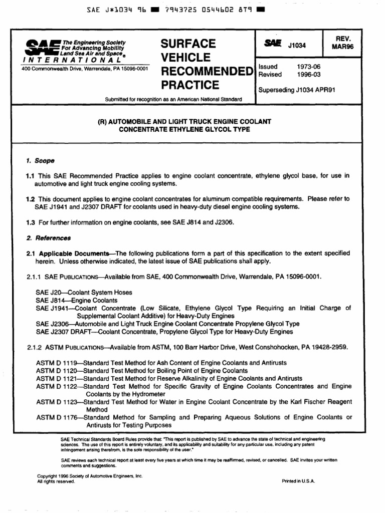 SAE J1034 | PDF