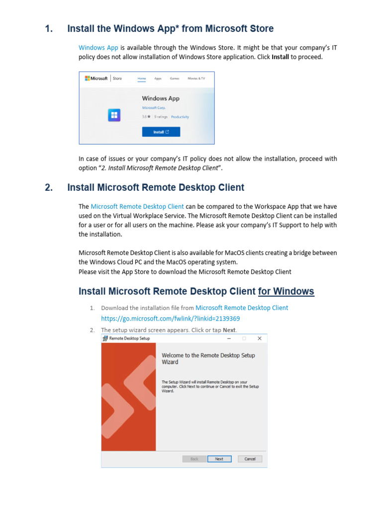 Windows365_Client_Installation | PDF
